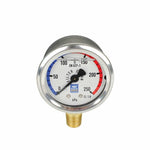 Aussie Gold Pressure Gauge LM - Stainless Steel